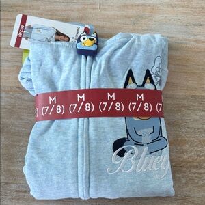 Girls  Bluey Light Blue Hoodie Sweatshirt - Size 7/8